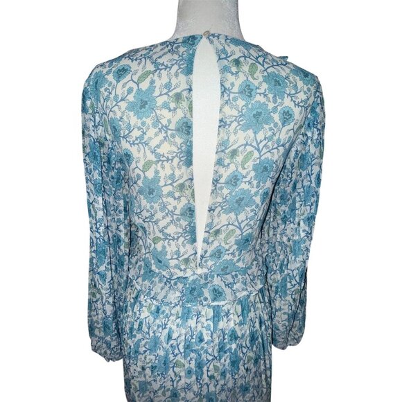 TopShop Women's V-Neck Pleated Assymetrical Hemline Maxi Dress Size 12 - Picture 7 of 16